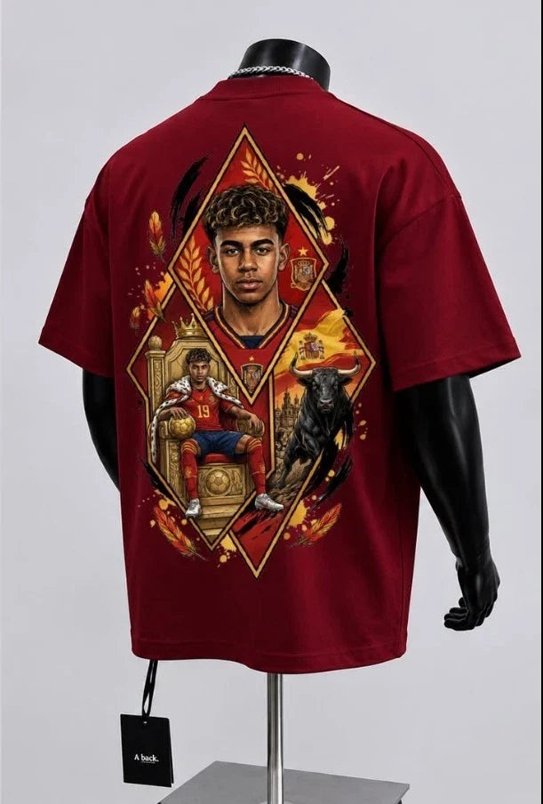 Lamine Yamal Inspired Spain Soccer Graphic T Shirt Oversized Football Fan Tee Unisex