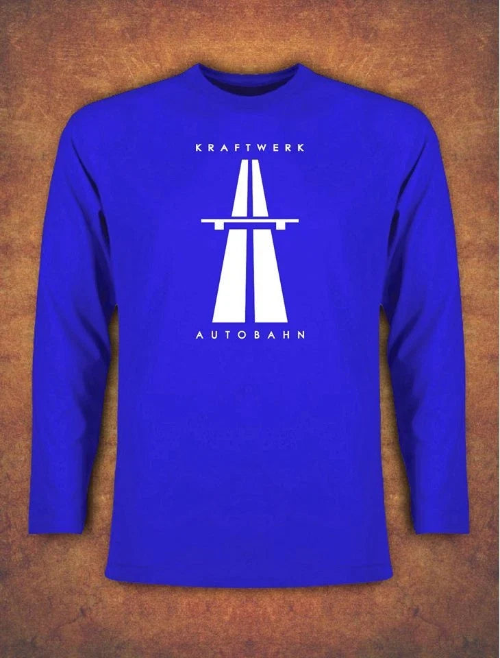 KRAFTWERK AUTOBAHN RETRO TECHNO Long Sleeve Blue Unisex