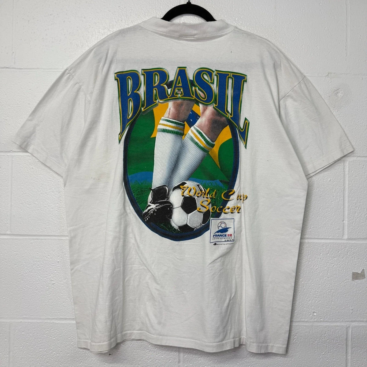 Vintage 90s Brasil Brazil Soccer World Cup FIFA Bulletin Athletics Unisex