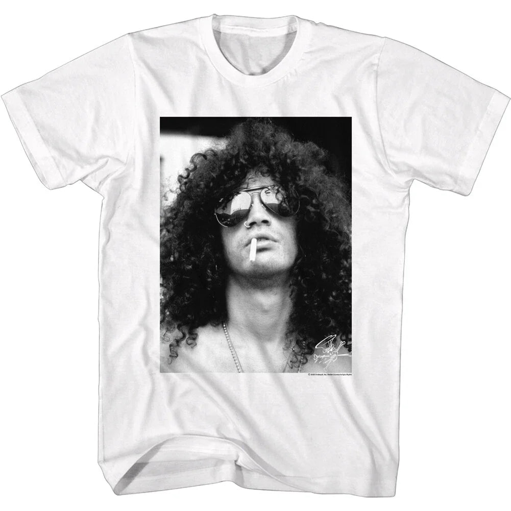 Slash With Sunglasses & Smoke Photo Men's T Shirt Heavy Metal Music Merch Unisex
