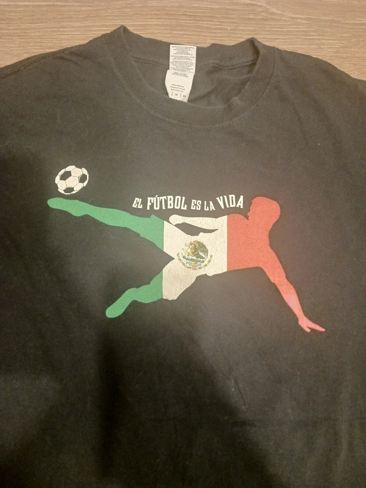MEXICO LIFE IS FOOTBALL NAPA 2018 BLACK MENS XL TWO SIDED T SHIRT RARE SOCCER Unisex