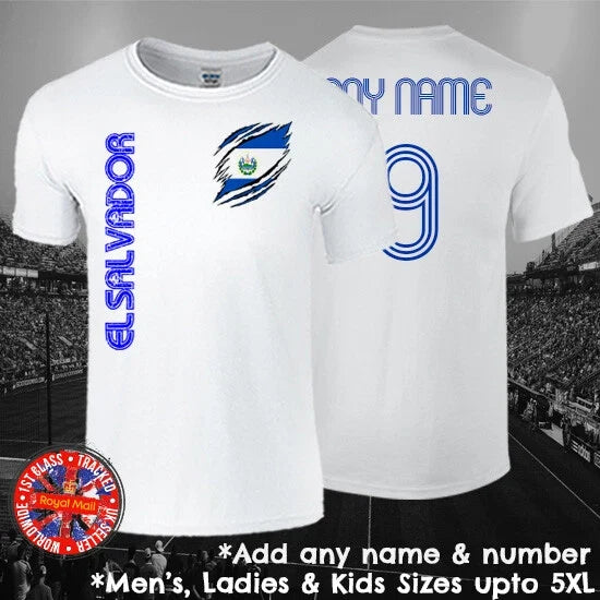 El Salvador Football Fan Personalised Mens Ladies Kids Euros World Cup Unisex