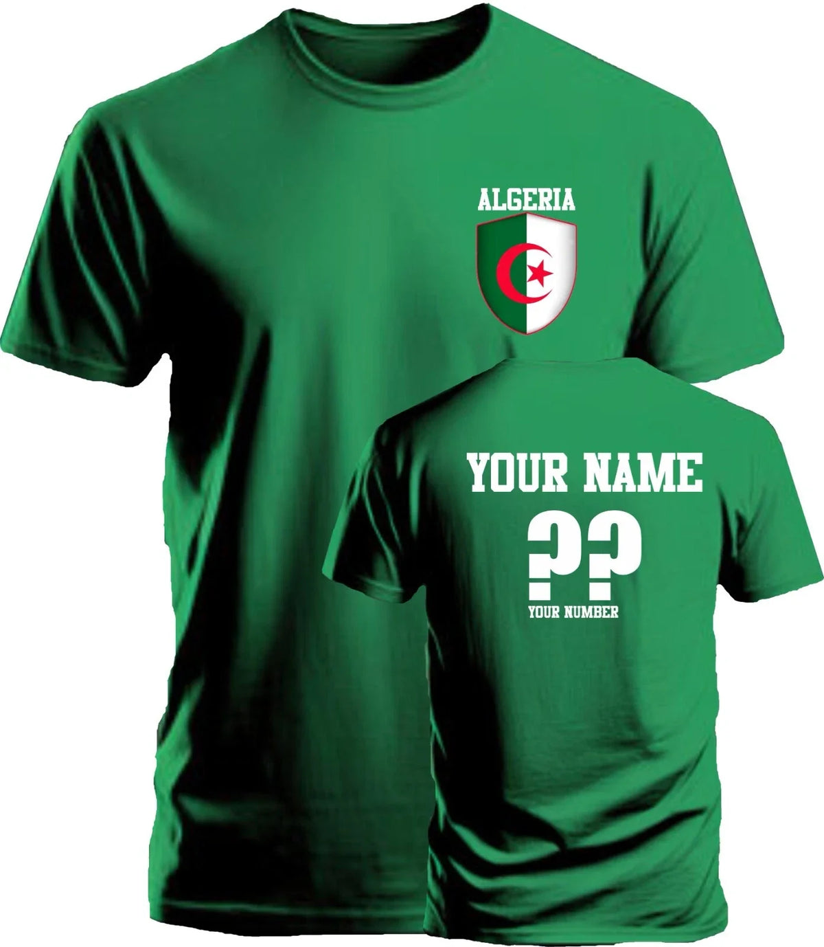 Personalise Algeria Football Soccer Fans Sports Costume Flag Badge Gift Unisex