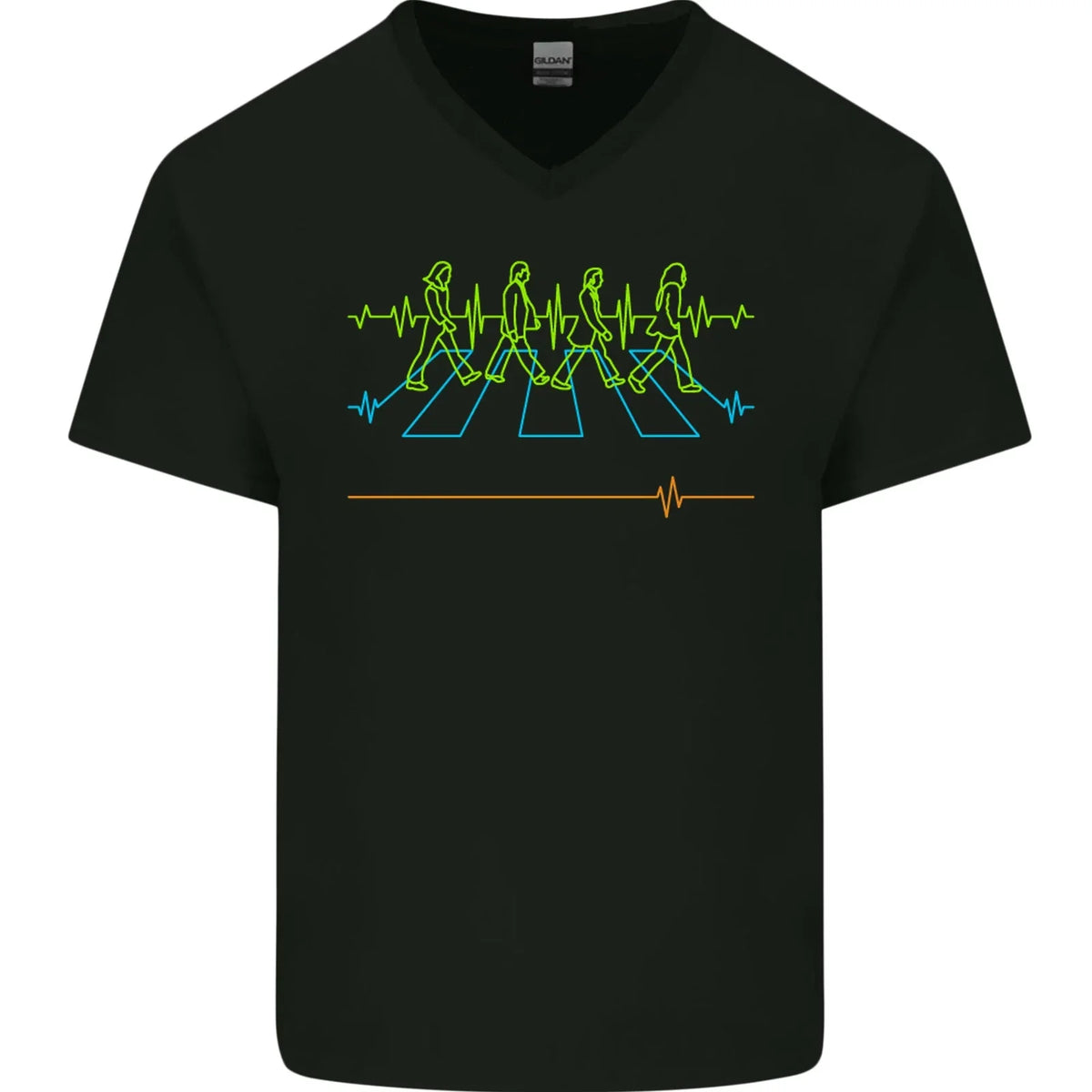 Electrocardiography Music Abby Road Mens V-Neck Cotton Unisex