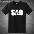 SAO Sword Art Online Anime Cartoon Men's Black Size S to 5XL Unisex
