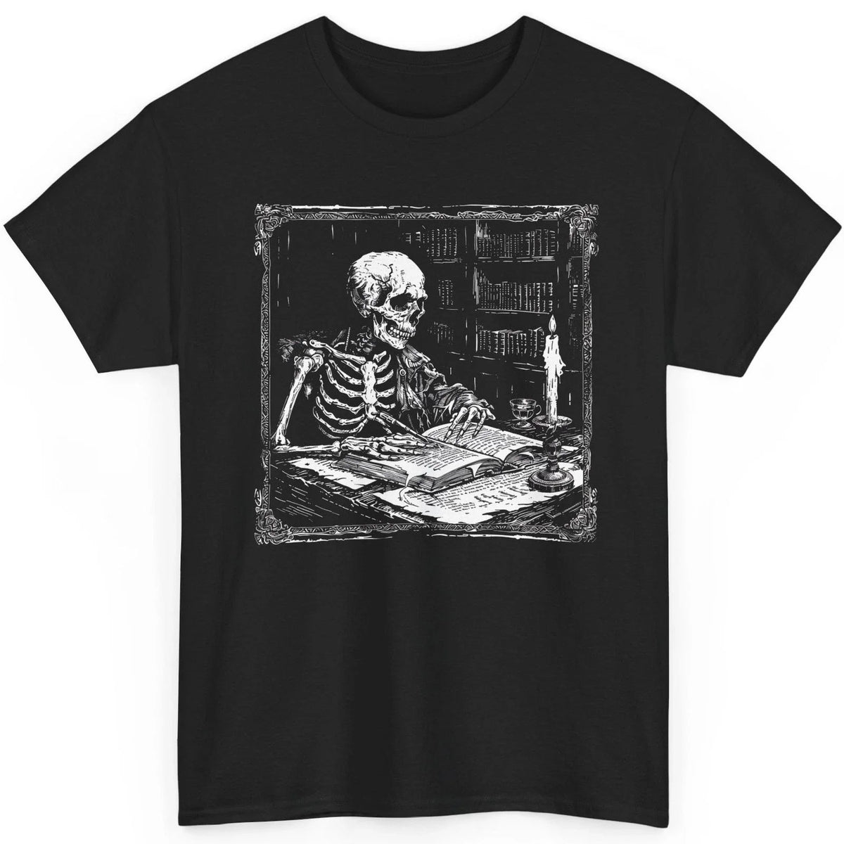 Vintage Skeleton Teacher Professor Shirt Dark Academia Scholar Gothic Library Unisex