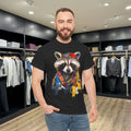 Raccoon Lover Artwork Colorful Animal Motif Raccoon T-Shirt