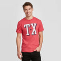 Men's Short Sleeve TX Graphic Modern Lux Red Small Unisex