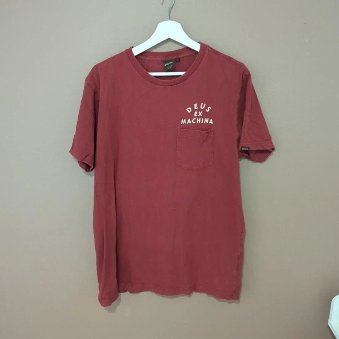 Deus Ex Machina Shirt Mens XL Red House Of Simple Pleasures Tee Back Unisex