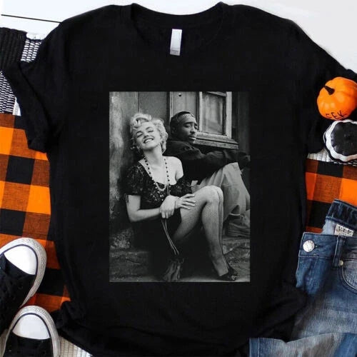 Tupac Shakur Marilyn Monroe Legends 2Pac Hip Hop Rapper Legend T Shirt Cotton Unisex
