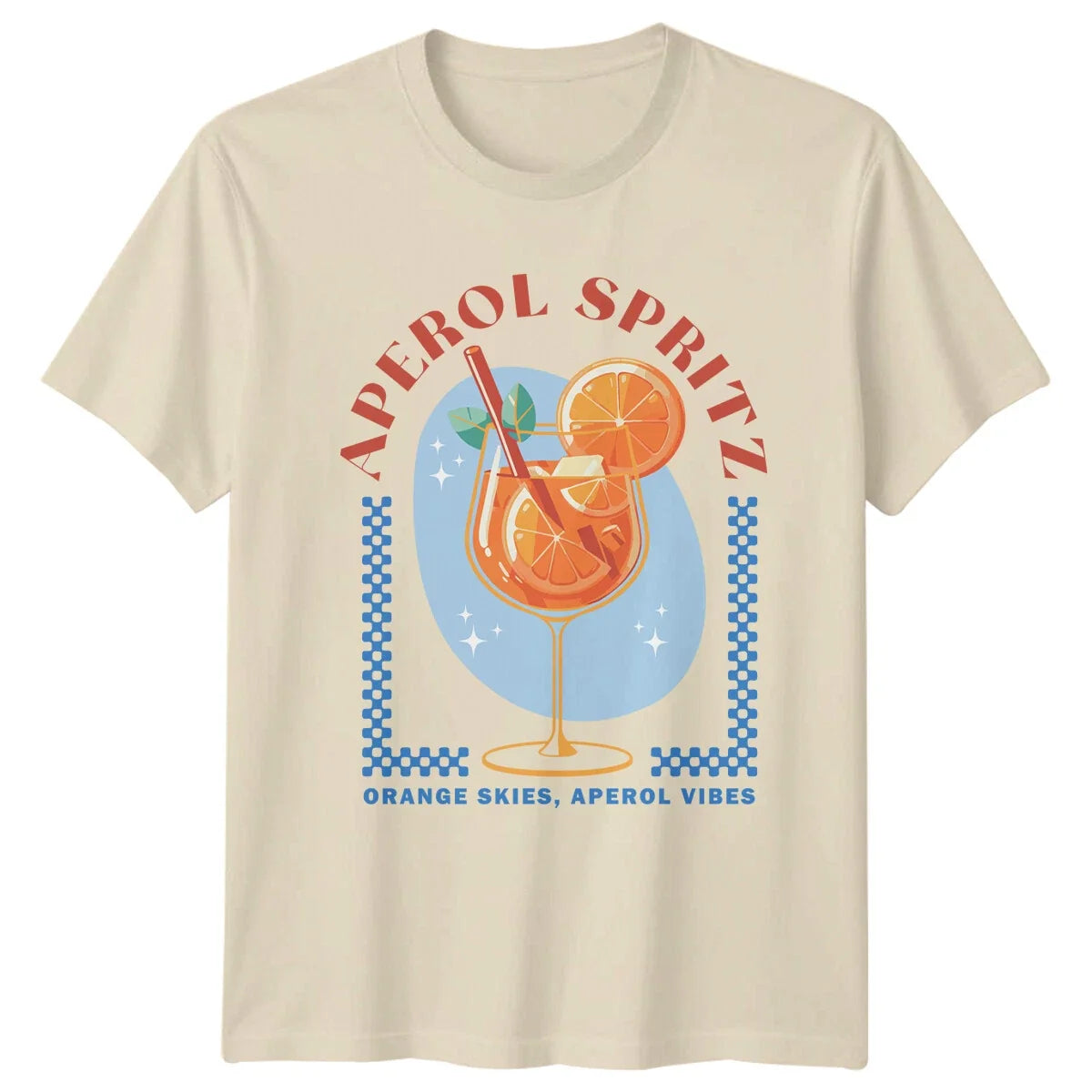 Aperol Spritz Cocktail Orange Skies Aperol Vibes Mens Womens Tee Graphic Unisex