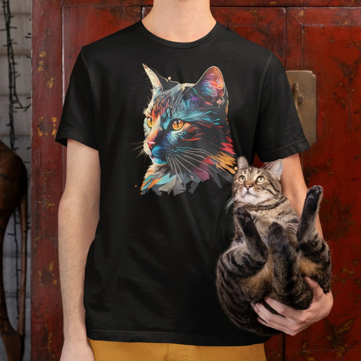 Cat Lovers Printed Cute Colourful Kitten Mens Ladies Kids Adult Gift Top Unisex