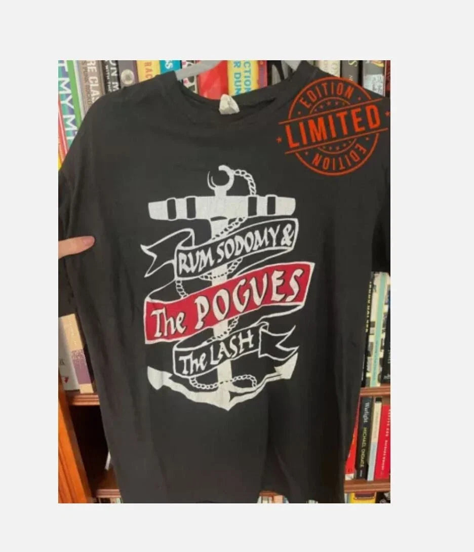 Vintage 1985 THE POGUES Rum Sodomy & The Lash Promo Irish ROCK Black Unisex