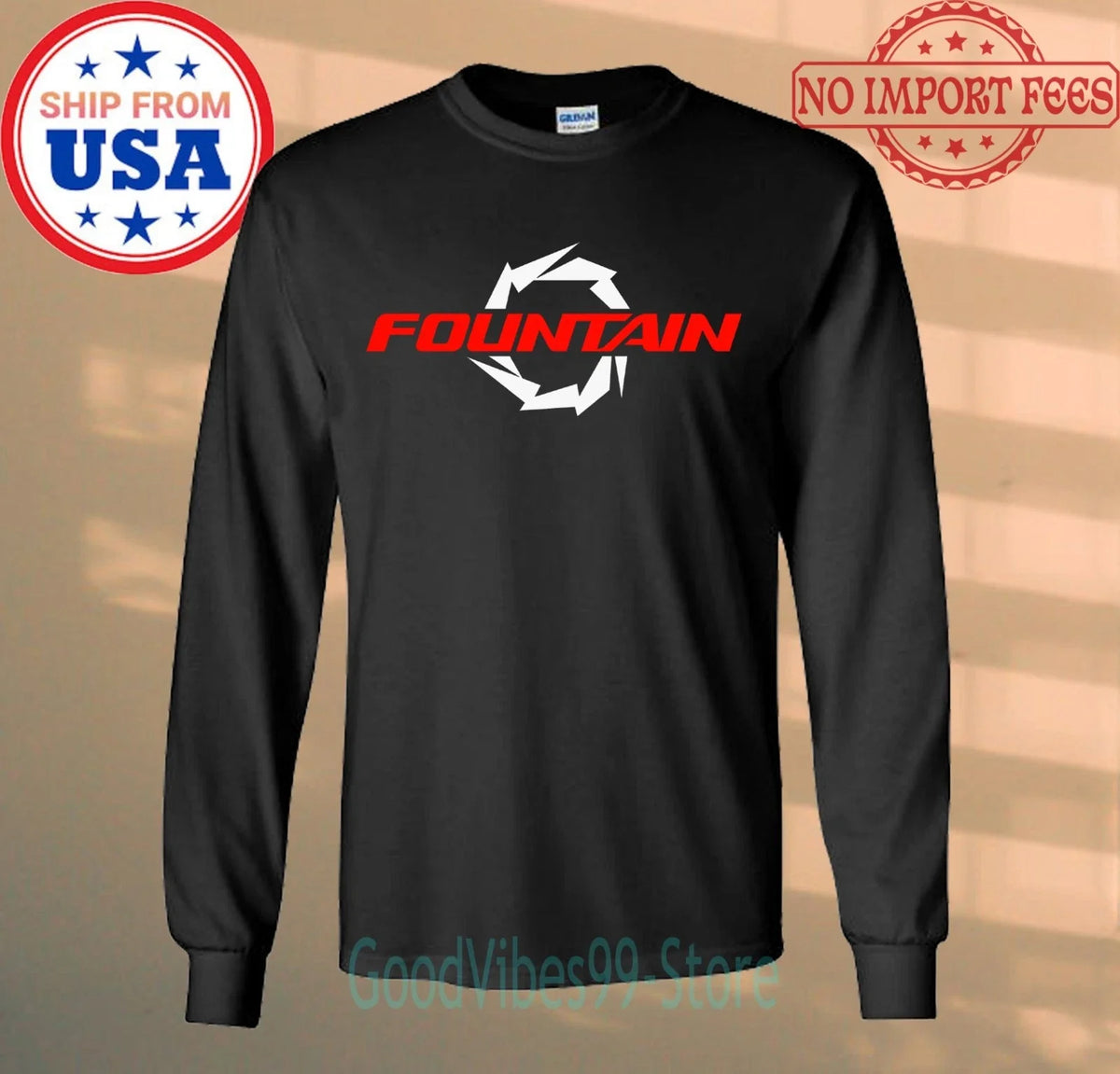 Fountain Powerboats Long Sleeve Black Size S-2XL Unisex