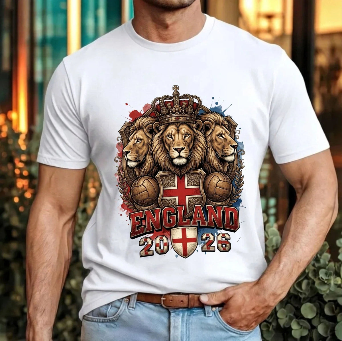 England 2026 Three Lions Crowned Lion Football Tournament Fan Gift Top Unisex