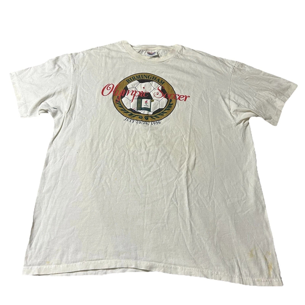 Vintage 90s 1996 Atlanta Olympics Birmingham Alabama Soccer Shirt XL Unisex