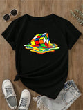 Melting Cube Funny Retro Gaming Rubik Rubix Rubics Cube Unisex Tee Top Unisex