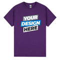 Personalised Printed Mens Custom Logo Text Printing Tee Purple Unisex