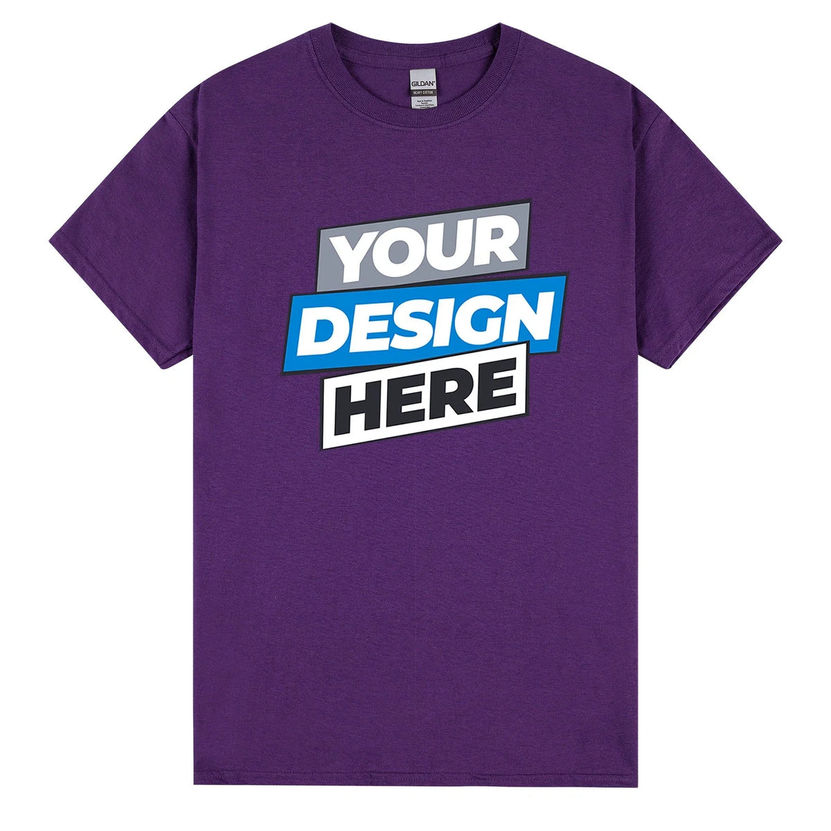 Personalised Printed Mens Custom Logo Text Printing Tee Purple Unisex