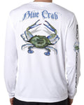 Salt Addiction Blue Crab t shirt long sleeve microfiber saltwater uv 50+ Unisex