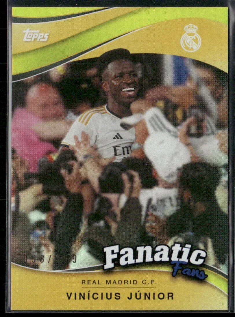2024-25 Topps Real Madrid #FF-2 Vinícius Júnior Fanatics Fans Yellow #/199 Unisex