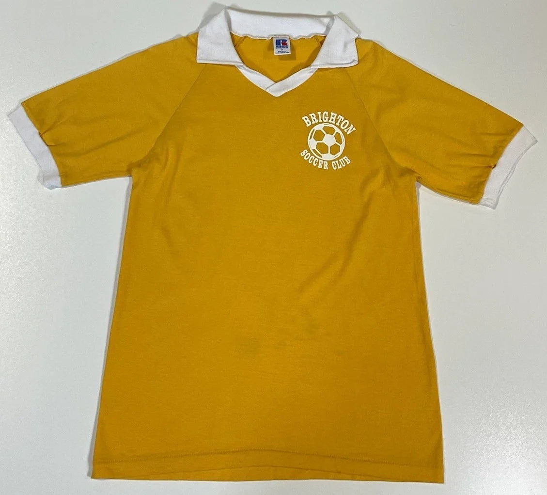 Vintage Brighton Soccer Club Collared Jersey Shirt Sz S Russell Athletic USA 90s Unisex