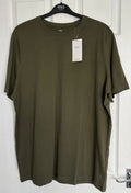 NEW M&S Mens Soft Khaki Regular Fit Cotton Rich Crew Neck Size 2XL Unisex