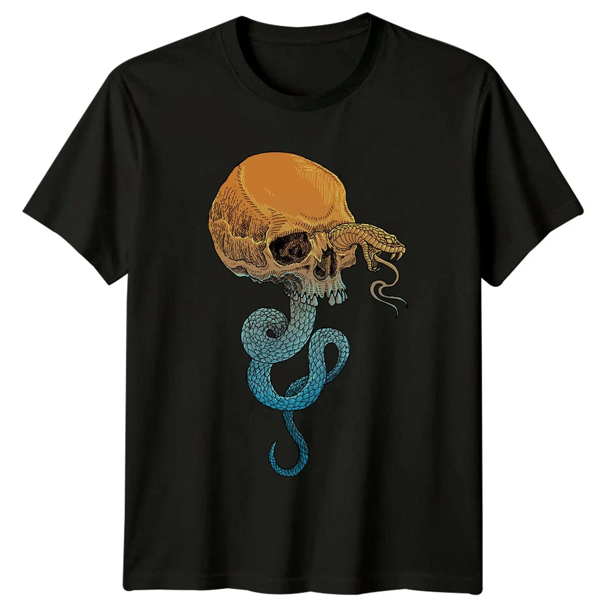 Skull Snake Reptiles Mens Womens Tee Graphic Unisex Top Unisex