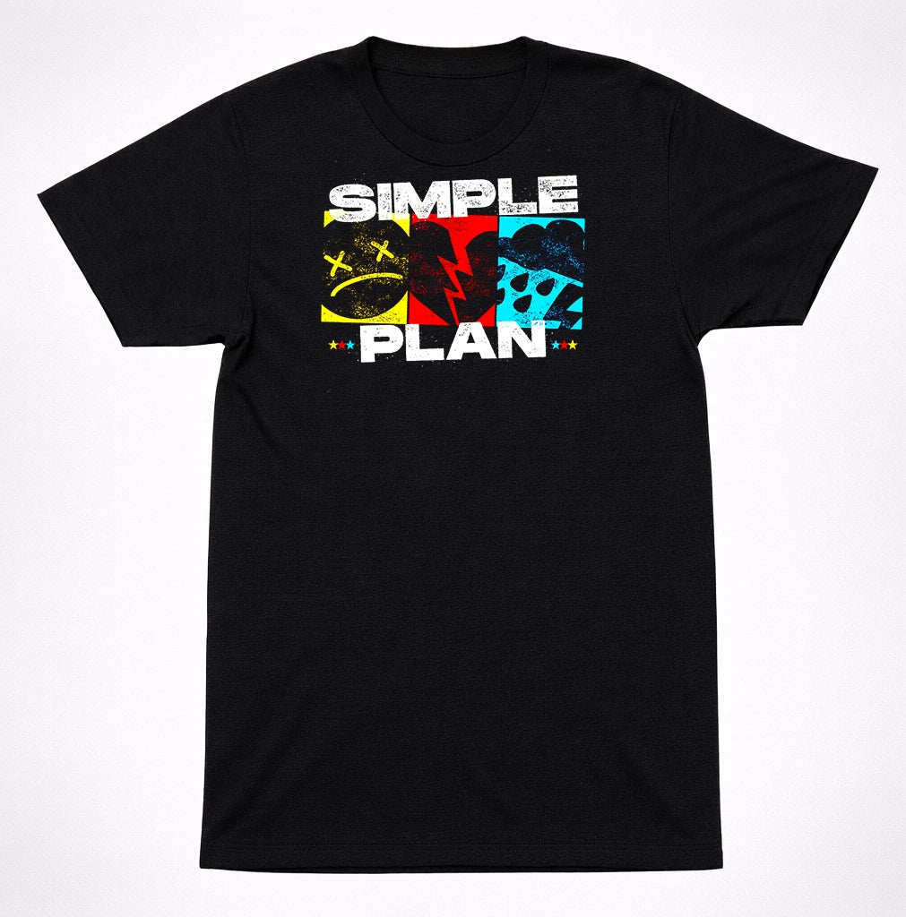 Simple Plan Sad Face Heart Weather Pop Punk Emo Rock Band Tee Unisex