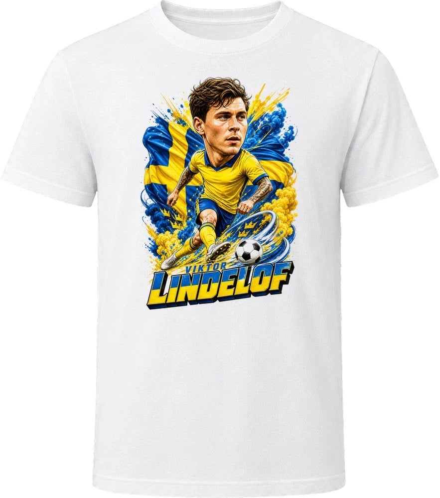 Viktor Lindelof Sweden Soccer Caricature 2026 World Cup T Shirt Unisex