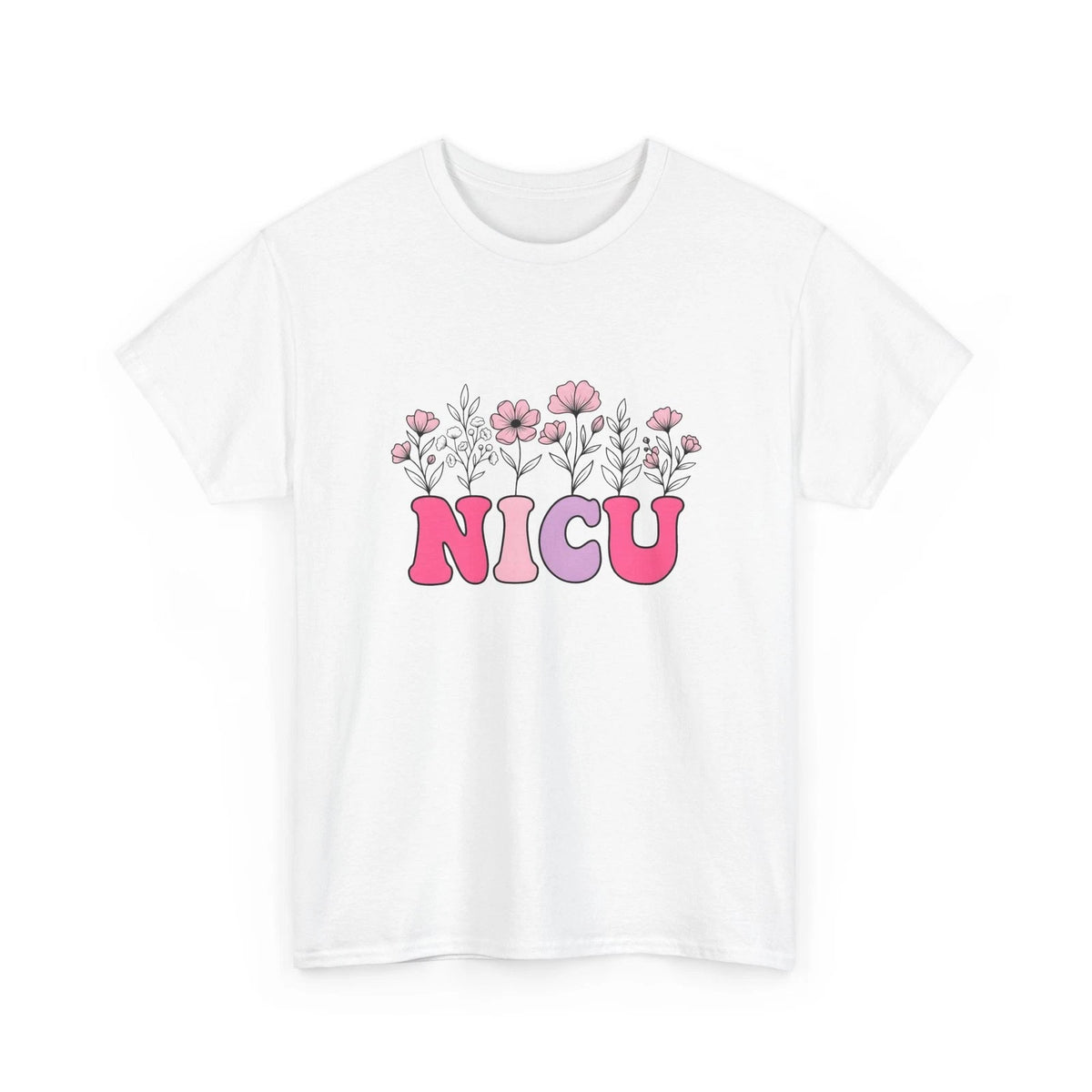 Floral Letters Shirt NICU Nurse Healthcare Gift Women Whimsical Tee Alphabet