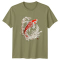 Koi Fish Mens Japanese Art Graphic Animal Tee Unisex