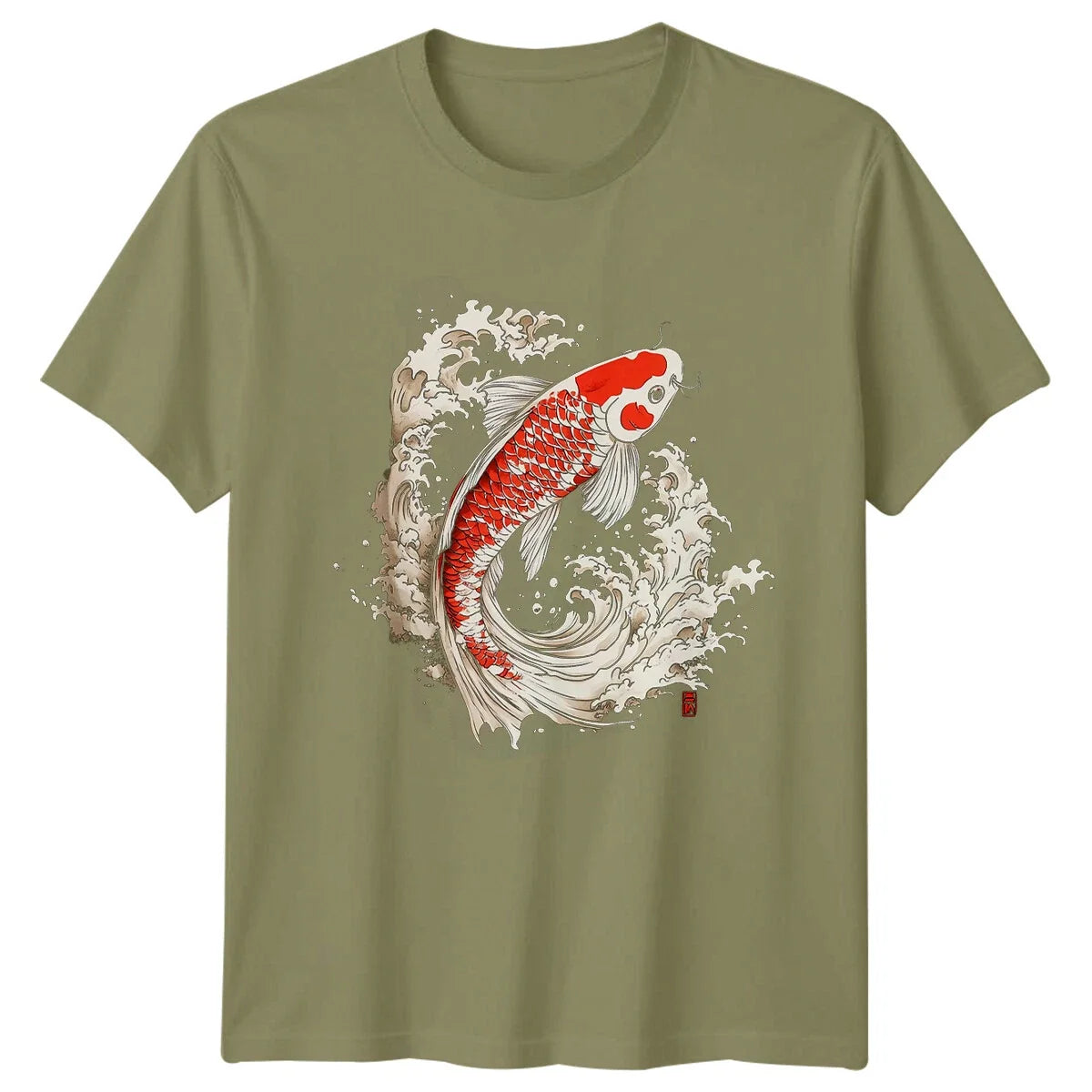 Koi Fish Mens Japanese Art Graphic Animal Tee Unisex