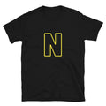 Letter N Yellow Bold Font Simple Black Unisex