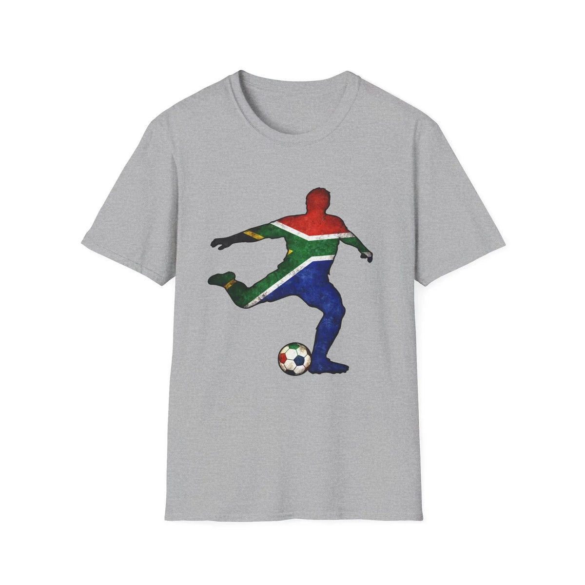 South Africa Soccer Player Football Silhouette Flag Graphic Tee Unisex