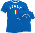 Personalised Italy Football Ringer Soccer Fan Sports Costume Flag Bad Unisex