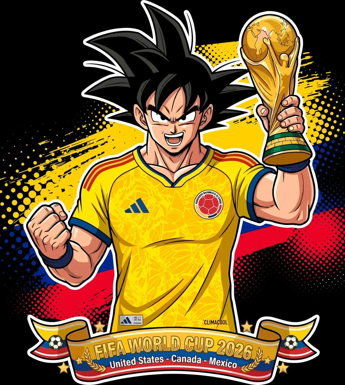 colombia World Cup Football DTF Iron On Heat Transfer Unisex Soccer T shirt Unisex
