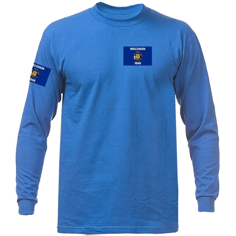 State of Wisconsin Flag Crest WI Graphic Long Sleeve Unisex