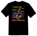 I stand for our flag cross proud american flag eagle black or white tee shirt Unisex