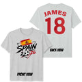 Personalized Spain Unisex T Shirt Custom Name and Number Soccer Fan Mens Womens Unisex