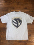 MLS Mens Size XL light blue Tee shirt KANSAS CITY SPORTING ANTIGUA 100% cotton Unisex