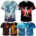 Anime Dragon Hip Hop Casual Women Men 3D Print Short Sleeve Tee Tops Unisex
