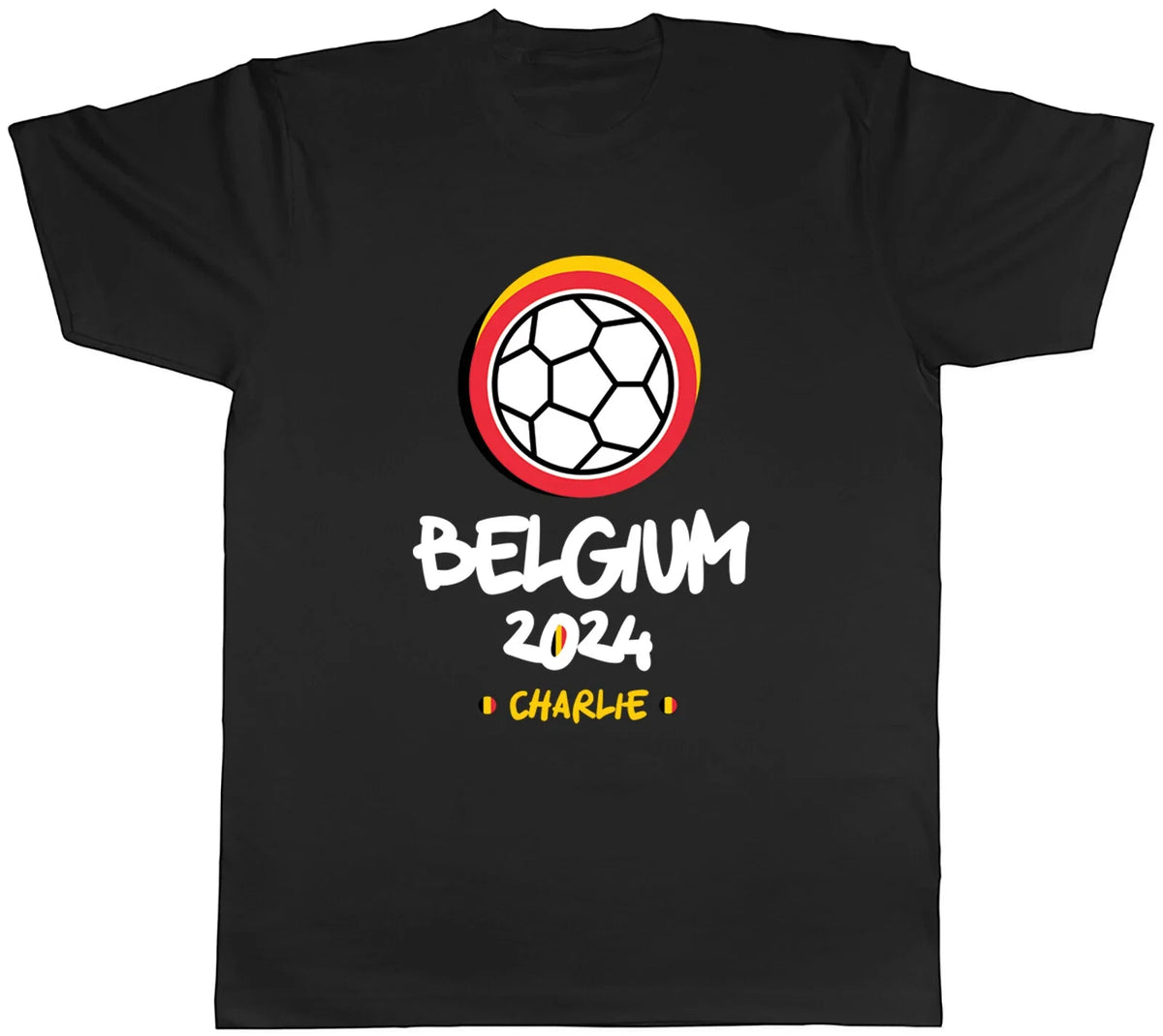 Personalised Belgium 2024 Mens Football Soccer Supporter Fan Tee Gift Unisex