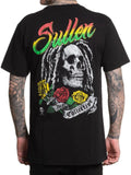 Sullen Men's Rasta Skull Short Sleeve Premium Tattoo Skull Dread Tee Unisex
