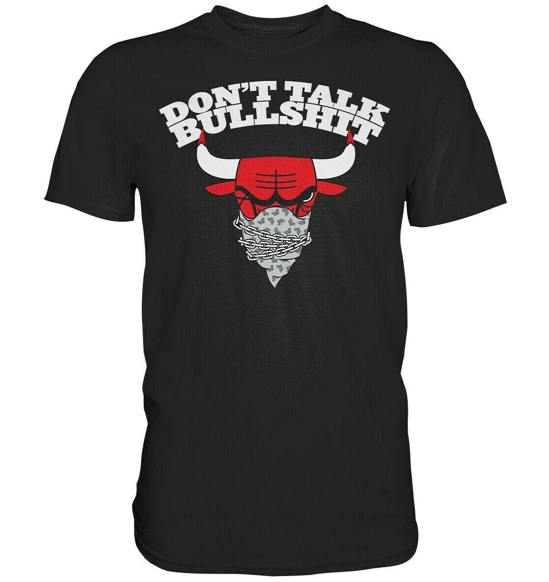 Don't Talk Bullshit Black Retro Bulls NBA Basketball Jersey Old School Unisex