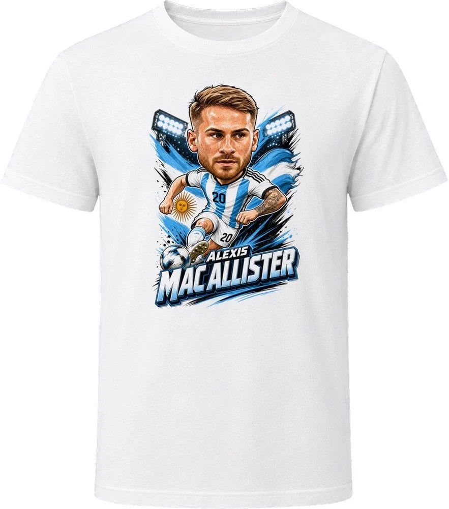 Alexis Mac Allister, Argentina Caricature Soccer 2026 T Shirt Unisex