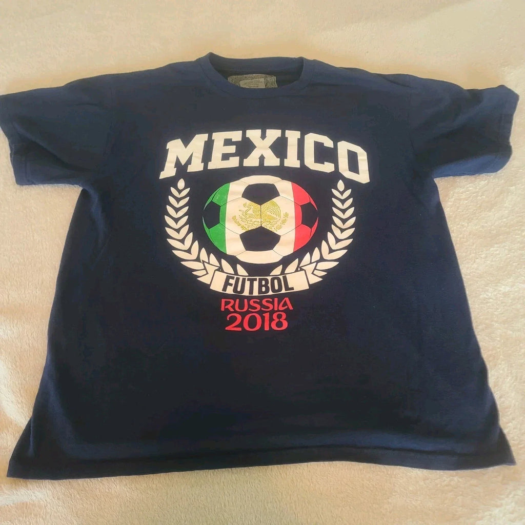 Mexico Mens Adult Navy Blue Large 2018 Soccer Futbol Unisex