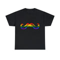 Gay Pride Mustache Graphic Tee Shirt, S-5XL Unisex