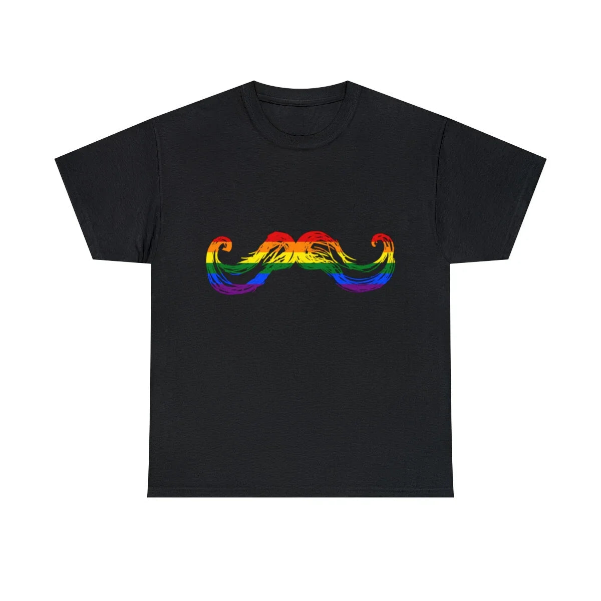 Gay Pride Mustache Graphic Tee Shirt, S-5XL Unisex