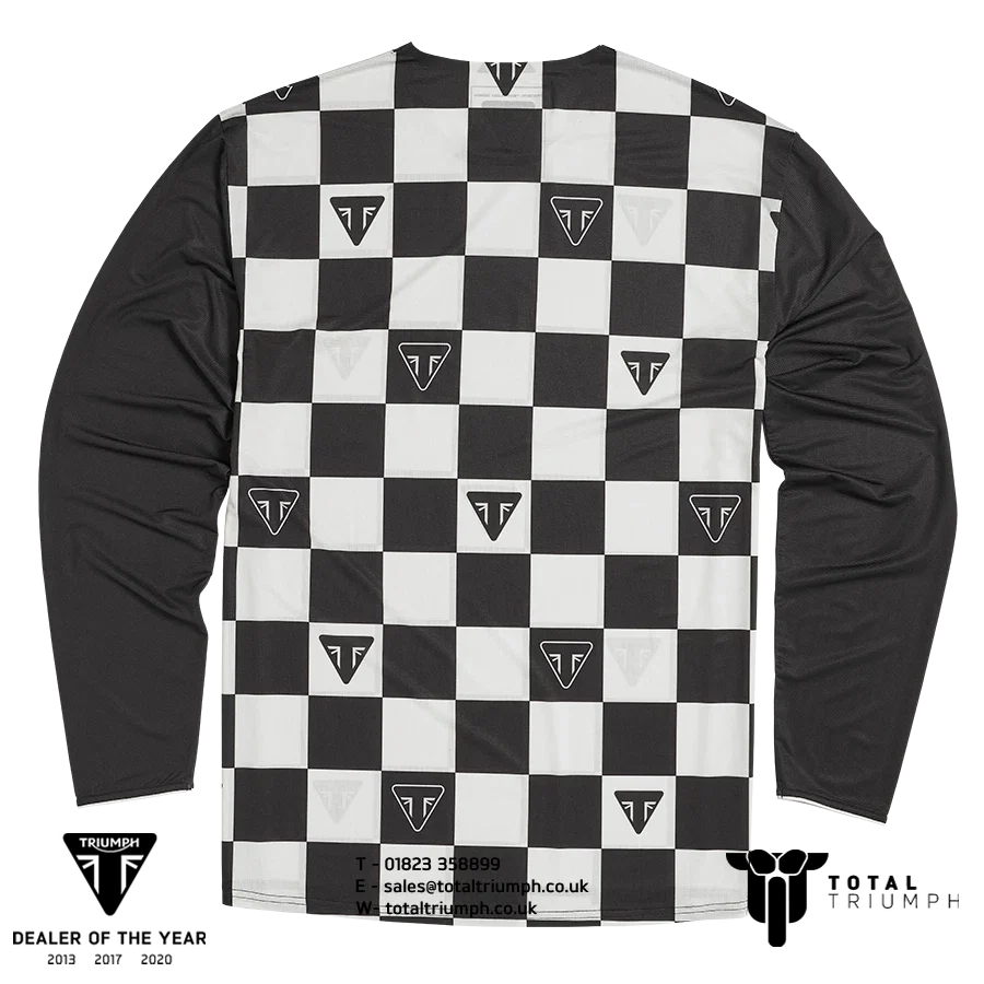 GENUINE Triumph Motorcycles Austin Long Sleeve Checkerboard Jersey Unisex